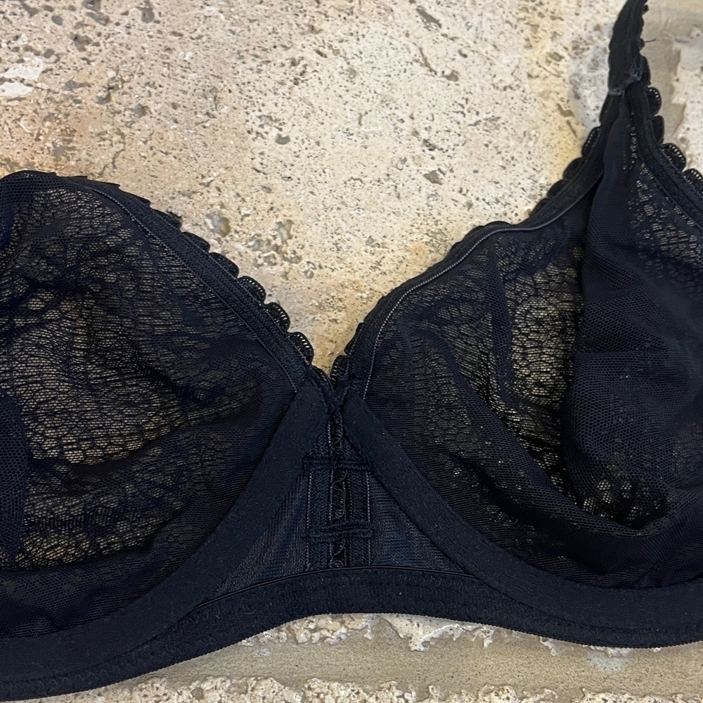 Le Mystere Delphine Black Lace Underwire Bra with Bow Accent NWT - Picture 7 of 7